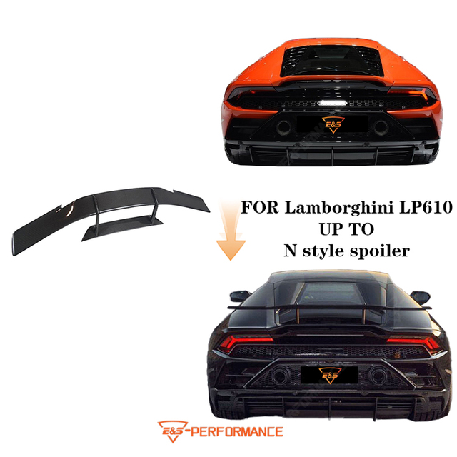 Cars Accessories Spoiler N Style for Lamborghini LP610 EVO Rear Spoiler Carbon Fiber Car Parts