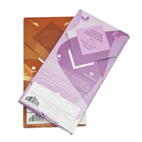 Boîtes d'emballage en papier kraft pour barres chocolatées, de haute qualité, écologiques, avec estampage à chaud, pliables, violettes, vente en gros