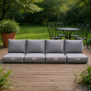 Cojines para Sillas de Exterior de Tela Oxford Gris, 100% Poliéster, Duraderos, Resistentes a la Intemperie, Extraíbles, Lavables, para Todas las Estaciones - Product Image 3