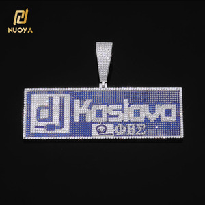 Joyería <span class=keywords><strong>de</strong></span> Lujo NUOYA, Colgante <span class=keywords><strong>de</strong></span> Plata 925 <span class=keywords><strong>con</strong></span> <span class=keywords><strong>Nombre</strong></span> Personalizado, Incrustado <span class=keywords><strong>con</strong></span> Circonitas Azules y Blancas, Estilo Hip Hop, Regalo para Hombres y Mujeres - Product Image 1