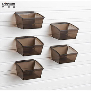 Boîtes de rangement en plastique transparent Unipower, à fixer au mur, rectangulaires, diamètre intérieur 70 mm, accessoires de quincaillerie, emballage - Product Image 3