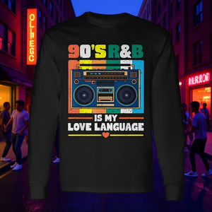Camiseta de manga larga con diseño de cinta de los años 70, 80 y 90 para amantes de la música R&B de los años 90 - Product Image 3