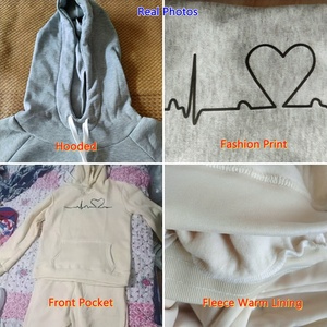 Phụ Nữ Mùa Thu Mùa Đông Thời Trang Ấm Tracksuit Dài Tay Áo Túi Áo + Dài Chạy Bộ Quần Phụ Nữ Mới Giản Dị Mồ Hôi Phù Hợp Với - Product Image 5