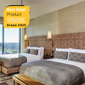 Three Five Star Hotel <b>Headboard</b> Double Bed Furniture <b>Queen</b> Size Modern Design For Hotel Standard Room Apartment Guest Room - Product Image 1