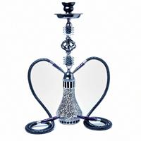 Cachimba de cristal árabe de lujo hecha a mano, con acabado de espejo, diseño de doble tubo, ecológica, tamaño personalizable, multicolor, ideal para regalo.