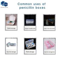 Flacon de pénicilline de 3 ml, lot de 6, avec poudre lyophilisée, couvercle en plastique et boîte de rangement transparente