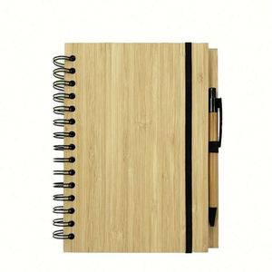 Custom A5 Spiral & Saddle Stitching Loose-<b>Leaf</b> Bamboo Notebook-Eco-Friendly Corporate Branding Gift for Business Promotions - Product Image 4