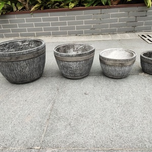 Factory Wholesale <b>Large</b> Outdoor Floor Planter Fiberglass Flower Pots Kit Multi-piece Set Artificial Flowers Eco-Friendly Home - Product Image 5