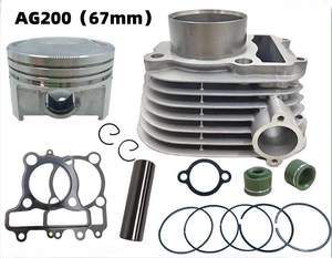 Kit de Cilindro de Motocicleta Compatible con los Modelos YAMAHA AG200, ZS200, LY200, TW200 con un Diámetro de Cilindro de 67 mm - Product Image 2