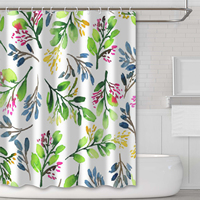 Imperméable À L'eau écologique De Luxe Concepteur Personnalisé Sublimation Automne Jaune Soleil Fleur Imprimé Rideau de Douche De Salle de bain