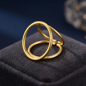 Soumya Creations Brass <b>Ring</b> <b>Gold</b> Plated Vintage Geometric Christian Unisex Gift 100% Handmade Made in India - Product Image 2