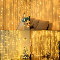 Guirlande de rideaux lumineux à 8 modes pour la maison, le jardin et la fête de Noël, le mariage et USB.