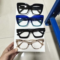 Montures en acétate épaisses de haute qualité, présentoir de luxe, lunettes en acétate vintage assorties, grande monture, lunettes épaisses pour hommes et femmes
