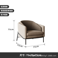 Fauteuil simple de style nordique moderne, mobilier de luxe léger pour la maison, idéal pour table basse, chambre d'hôtel, exposition, négociation