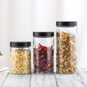 Bán Buôn Sang Trọng 1L 2L Frosted Lọ Thủy Tinh Có Nắp Đậy Tùy Chỉnh Kín Lớn Gia Vị Mứt Lưu Trữ Xi Lanh Gia Vị Container Phong Cách - Product Image 6