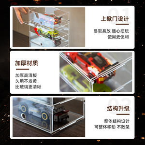 Pour <span class=keywords><strong>Lego</strong></span> Speed Racing Series Car Building Blocks Display Box Armoire anti-poussière avec plastique acrylique transparent en aluminium - Product Image 4