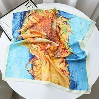 Bandanas carrés en mousseline personnalisés pour femmes, foulards carrés en mousseline de soie respirante sur mesure pour dames, OEM