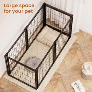 Jaula para perros con patrón sólido, de 47.2 pulgadas, de alambre de acero negro, para perros pequeños y medianos, gatos, uso en interiores, rectangular, con recubrimiento en polvo. - Product Image 6