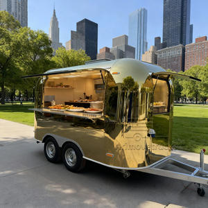 Cute Trend Light Trailers de comida en el extranjero Totalmente equipado Hot Dog Patatas fritas Tacos Hamburguesas Compre una barbacoa de camión de comida - Product Image 3