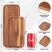 Mini plateau de service en bois d'acacia - Taille personnalisée pour café, restaurant, cuisine et salle de bain - Design en bois écologique