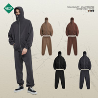 Nouveauté 2023, ensemble sweat-shirt et pantalon de survêtement Artiemaster tendance, personnalisé, lourd, fermeture éclair intégrale, uni, vintage, 360G