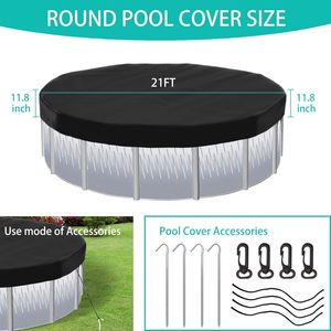 21Ft imperméable tissé PU enduit écrasé motif Oxford anti-poussière hiver <span class=keywords><strong>piscine</strong></span> couverture <span class=keywords><strong>hors</strong></span> <span class=keywords><strong>sol</strong></span> rond <span class=keywords><strong>piscine</strong></span> couverture - Product Image 3