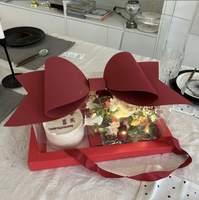 Boîte Cadeau de Luxe Portable pour la Saint-Valentin avec Rubans Décoratifs, Ruban Filé, Emballage Transparent pour Fleurs et Gâteaux - Vente en Gros