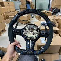 Volant de sport M en carbone forgé à LED à fond plat personnalisé pour BMW F10 F20 F30 F32 F36 M3 F80 M4 F82 M2 F87 M5 F90 E90 E92 E93