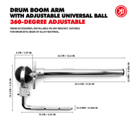 Bras de support de batterie en alliage Beatello |   360 °   Support de boule universel réglable |   Installable sur n'importe quel support |   Mise à niveau professionnelle du matériel
