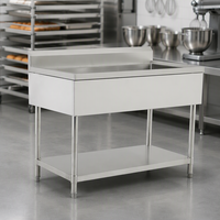 Évier double professionnel en acier inoxydable pour cuisine de restaurant avec étagère inférieure – Bassin de lavage pour équipement de restauration
