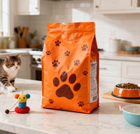 Sacs en plastique en gros de 1 kg, 2 kg, 3 kg, 5 kg, 10 kg, 15 kg, 20 kg, sacs refermables pour l'emballage d'aliments pour animaux de compagnie, pour la nourriture pour chats, la nourriture pour chiens et les fournitures pour animaux de compagnie