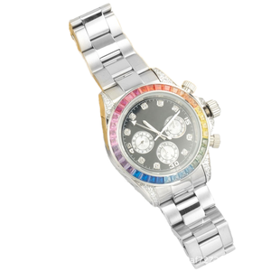 Colorful 3A Zirconia Stainless Steel Analog Watch with 22mm Leather Band Water Resistant round Dial - Product Image 2
