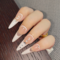 Forsense Faux Ongles à Presser Faits Main, Couverture Complète Française, Fournitures d'Ongles Artificiels en Gros, Ongles Réutilisables de Luxe pour Doigts