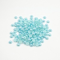 Perles plates brillantes bleu ciel de qualité supérieure en résine ABS pour scrapbooking, artisanat, décoration de robes de mariée, Pro Art