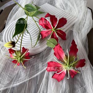 ดอกลิลลี่ไหมประดิษฐ์ Jinxi สีแดง ชมพู ขาว ส้ม เหลือง น้ำเงิน ของตกแต่งบ้าน อุปกรณ์ประกอบงานแต่งงาน จัดดอกไม้ - Product Image 4