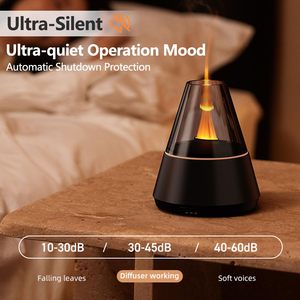 Flame Aroma Diffuser 7-color <b>Light</b> Three-level <b>Timer</b> 120ml Water Capacity Portable Household & Office Use - Product Image 3