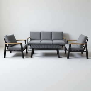 4 पीसी एल्यूमीनियम वार्तालाप सेट आउटडोर फर्नीचर पैटियो टेबल आउटडोर लिविंग छत पिछवाड़े बालकनी बगीचे सोफे सोफे - Product Image 1