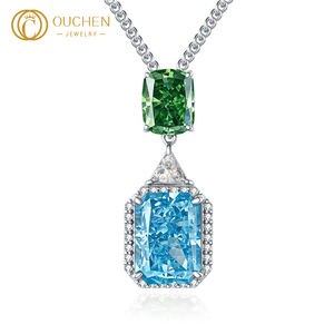 OUCHEN kalung liontin berlian dewasa untuk wanita, perhiasan Lab emas 9k emas <span class=keywords><strong>14k</strong></span> emas 18k - Product Image 1