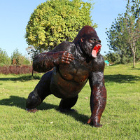 Statue d'art en résine moderne, décoration, sculpture de singe, grande sculpture d'art en plastique, gorille, sculptures de King Kong pour la décoration de jardin