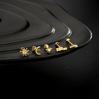 Anneau segmenté articulé en titane ASTM F136, formes Marquise, Goutte d'eau, Lune, Cœur, pour piercing de septum et hélix, bijou de piercing