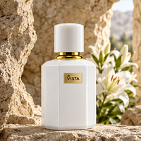 Vente en gros de flacons de parfum en verre blanc mat personnalisés avec pulvérisateur et marquage à chaud 30ml/50ml/100ml Marque VISTA