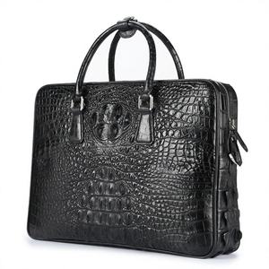 Bolso de Negocios de Cuero Genuino para Hombre con Patrón de Cocodrilo <span class=keywords><strong>Siamés</strong></span> de Europa del Este, Bolso de Hombro de Gran Capacidad, Maletín - Product Image 1