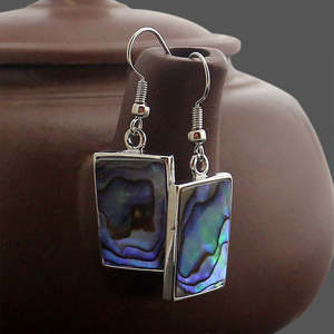 Pendientes colgantes cuadrados de concha de abulón Natural, joyería, última moda - Product Image 3