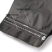 Pochettes debout à fond plat en papier d'aluminium noir à haute barrière sacs de café réutilisables de stockage de grains de café avec valve
