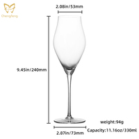 Verre à vin transparent de 9,8 oz, verre à vin rouge et blanc à long pied, verres de dégustation pour Pinot Noir, Chardonnay, dégustation de vins