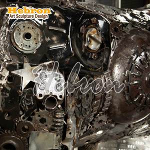 Crânes de taureau grandeur nature en métal recyclé, sculpture d'art extérieure sur mesure, thème croix soudée, prix usine abordable - Product Image 3