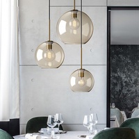 Lampe de plafond créative en verre couleur cognac moderne et simple pour application hôtelière