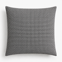 Housses de coussin 18x18 pour la décoration intérieure, motif triangle noir et blanc tissé, pour usage hôtelier