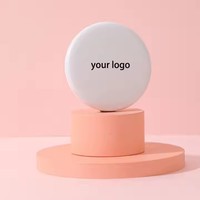 Lanson Personnaliser Rond Mini Voyage Rose Petit Blanc Portable Pliable Led Cosmétique Miroir De Maquillage Avec Lumières