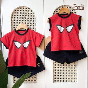 Ensemble de pyjama super-héros Spider-Man pour garçons, personnalisable OEM ODM, respirant, doux, de qualité supérieure, fabricant et fournisseur au Vietnam - Product Image 4